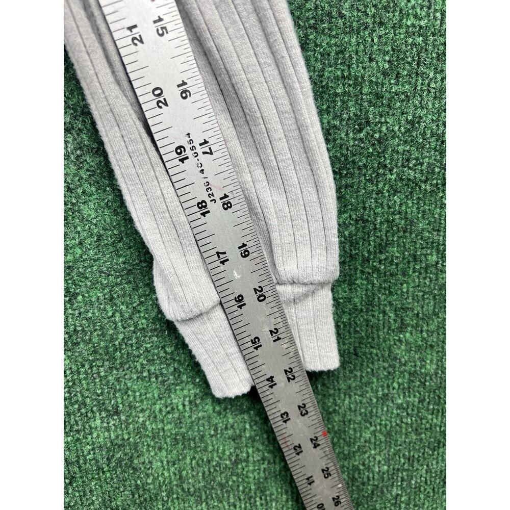Doe & Rae Gray Rib-Knit V-Neck Button Front Raglan Cardigan Sweater S - Picture 8 of 8